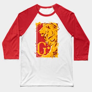 Lion in Profile and the Letter G - Red Backdrop - Fantasy Baseball T-Shirt